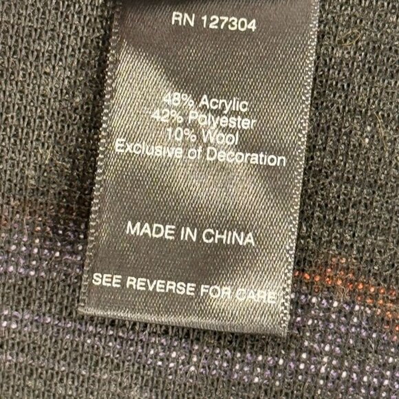 Ali Miles Womens southwestern pattern Cardigan Jacket Size Large faux leather - Picture 5 of 15